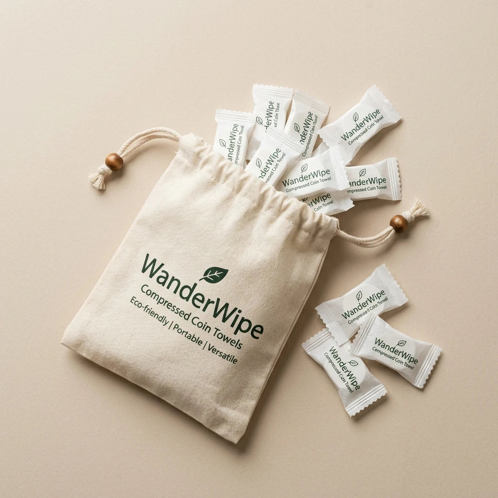 WanderWipe Eco-Friendly Compressed Coin Towels (100-Pack)