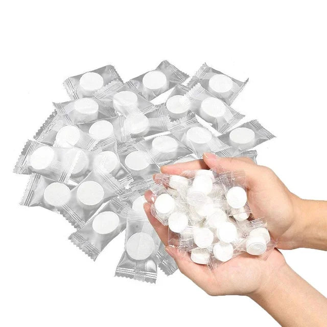 Compressed coin towel 100-pack individually wrapped